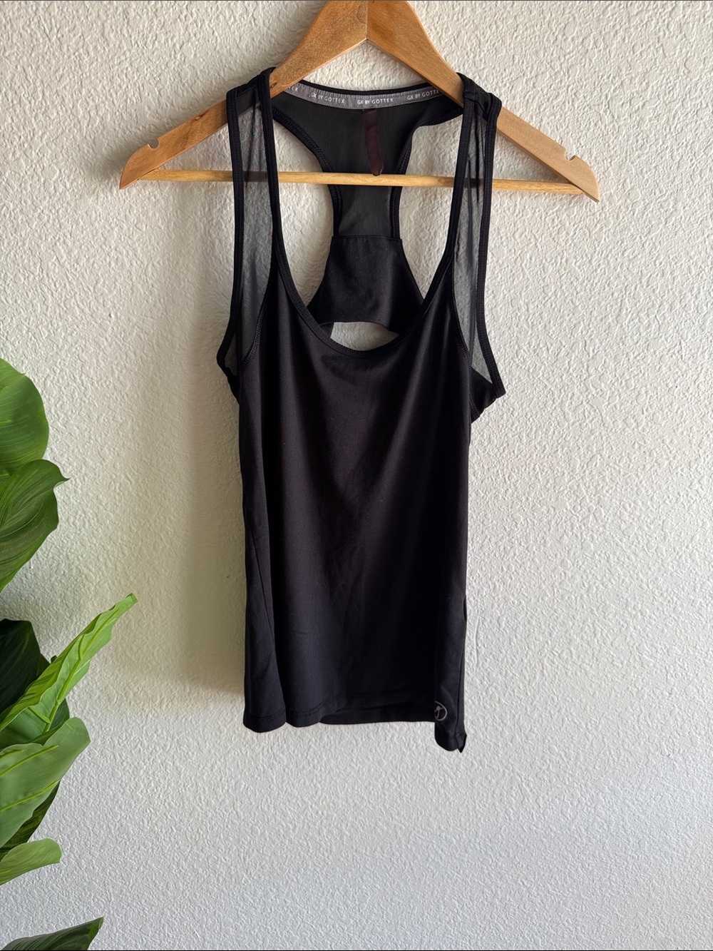 Gottex Black Mesh-Back Racerback Tank